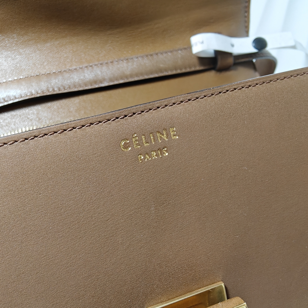 Celine Classic Box Flap Medium Calfskin Leather Bag Caramel - Picture 11 of 16